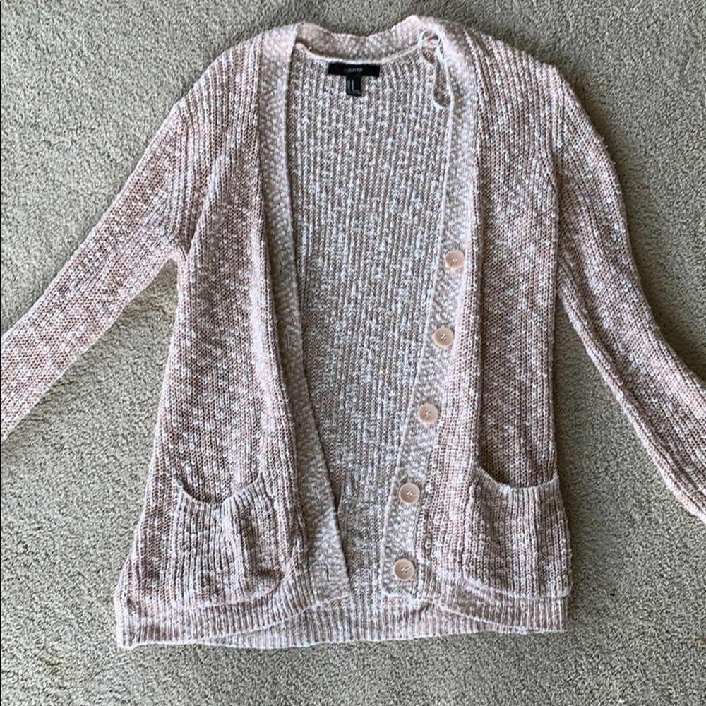 Forever 21 Pink and white cardigan
